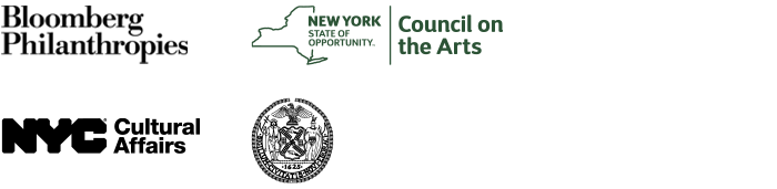 Bloomberg logo NYS Council on the Arts logo NYC Cultural Affairs Logo NYC Logo